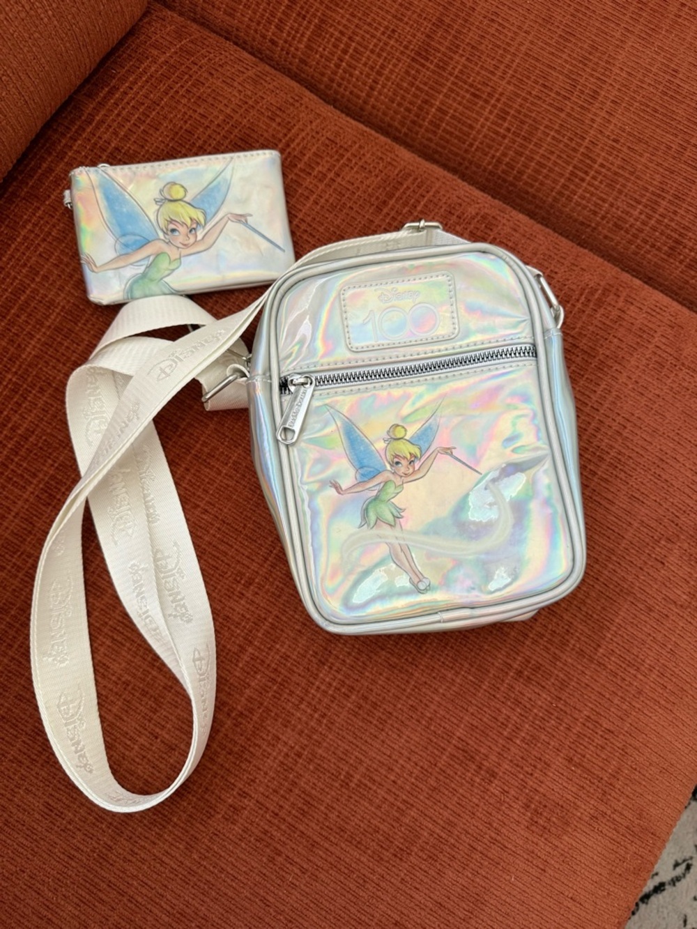 Disney Tinker Bell Holographic Crossbody Bag and Coin Purse